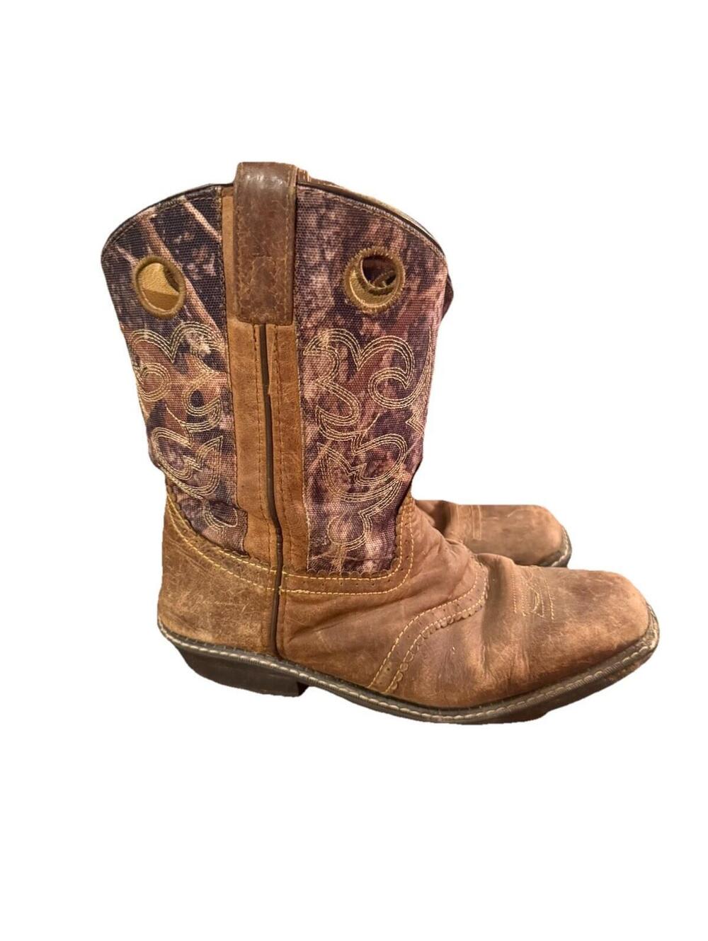 Smoky Mountain Cowboys Boots Pawnee Big Boys Size 7 Brown Camo Square Toe 3350Y